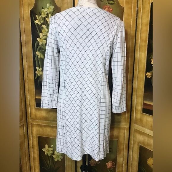 J. Jill Women's Ponte Knit 3/4 Sleeve Off White / Black Dress - Size S - Picture 6 of 9